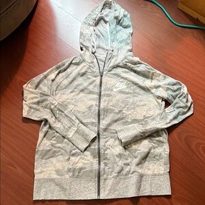 Nike Gray, White and cream camo zip up Hoodie size‎ XL